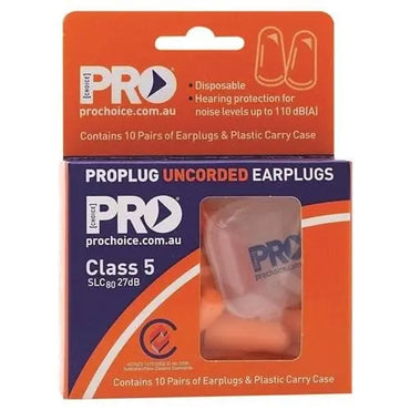 Pro Choice Pro-bullet Pu Earplugs Uncorded - 10 Pairs In Hang Sell Pack - EPOU-10 Metro Workwear.