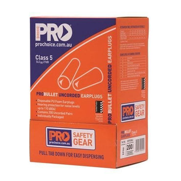 Pro Choice Pro-bullet Pu Earplugs Uncorded - BOX OF 200 Metro Workwear.