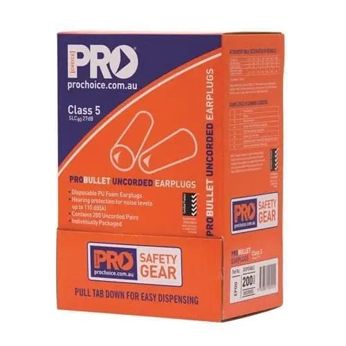Pro Choice Pro-bullet Pu Earplugs Uncorded - BOX OF 200