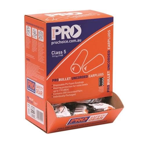 Pro Choice Pro-bullet Pu Earplugs Uncorded - BOX OF 200 Metro Workwear.