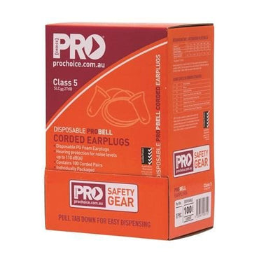 Pro Choice Pro-bell Pu Earplugs Corded - Box Of 100 - EPYC Metro Workwear.