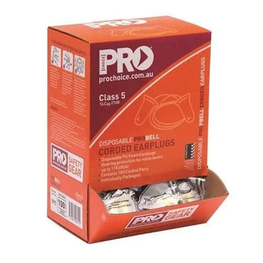 Pro Choice Pro-bell Pu Earplugs Corded - Box Of 100 - EPYC