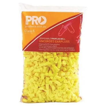 Pro Choice Pro-bell Pu Earplugs Dispenser Refill - 500 Pairs Per Bag - EPYU500R Metro Workwear.