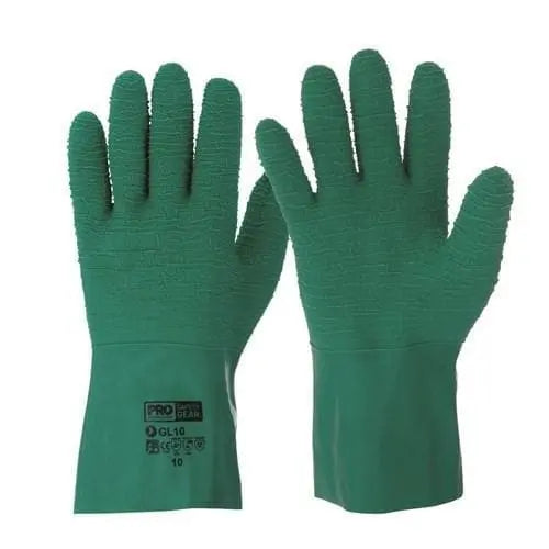 Pro Choice Heavy Duty Latex Gauntlet, Ripple Finish Gloves X12 - GL Metro Workwear.