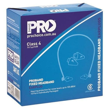 Pro Choice Pro-band Headband Fixed Earplugs - (Bonus Pads) X 10 - HBEPA Metro Workwear.