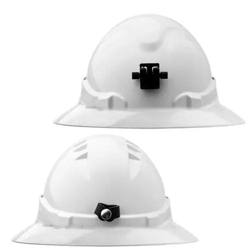 Pro Choice Hard Hat (V6) - Unvented, Full Brim, 6 Point Ratchet Harness C/w Lamp Bracket - HH6FBLB Metro Workwear.