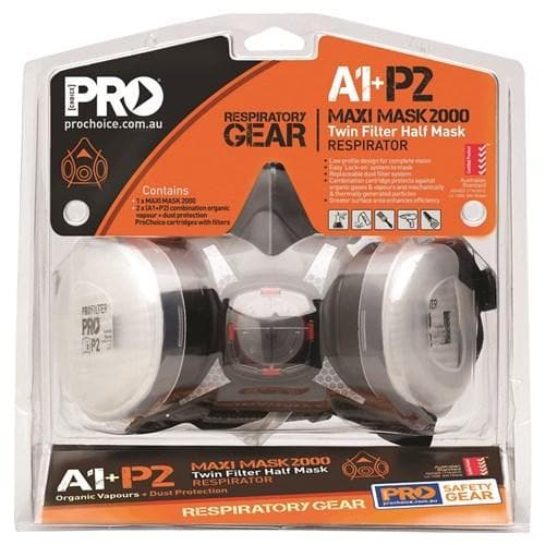 Pro Choice Tradies Kit Half Mask With A1P2 Cartridges - HMA1P2 Metro Workwear.