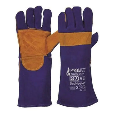 Pro Choice Blue Heeler Blue & Gold, Kevlar Stitched, Reinforced Glove - 40cm X6 - KBW16E Metro Workwear.