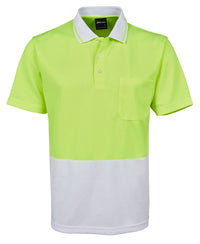 JB'S Workwear Adults Hi-Vis Non-Cuff Traditional Polo Shirt 6HVNC Metro Workwear.