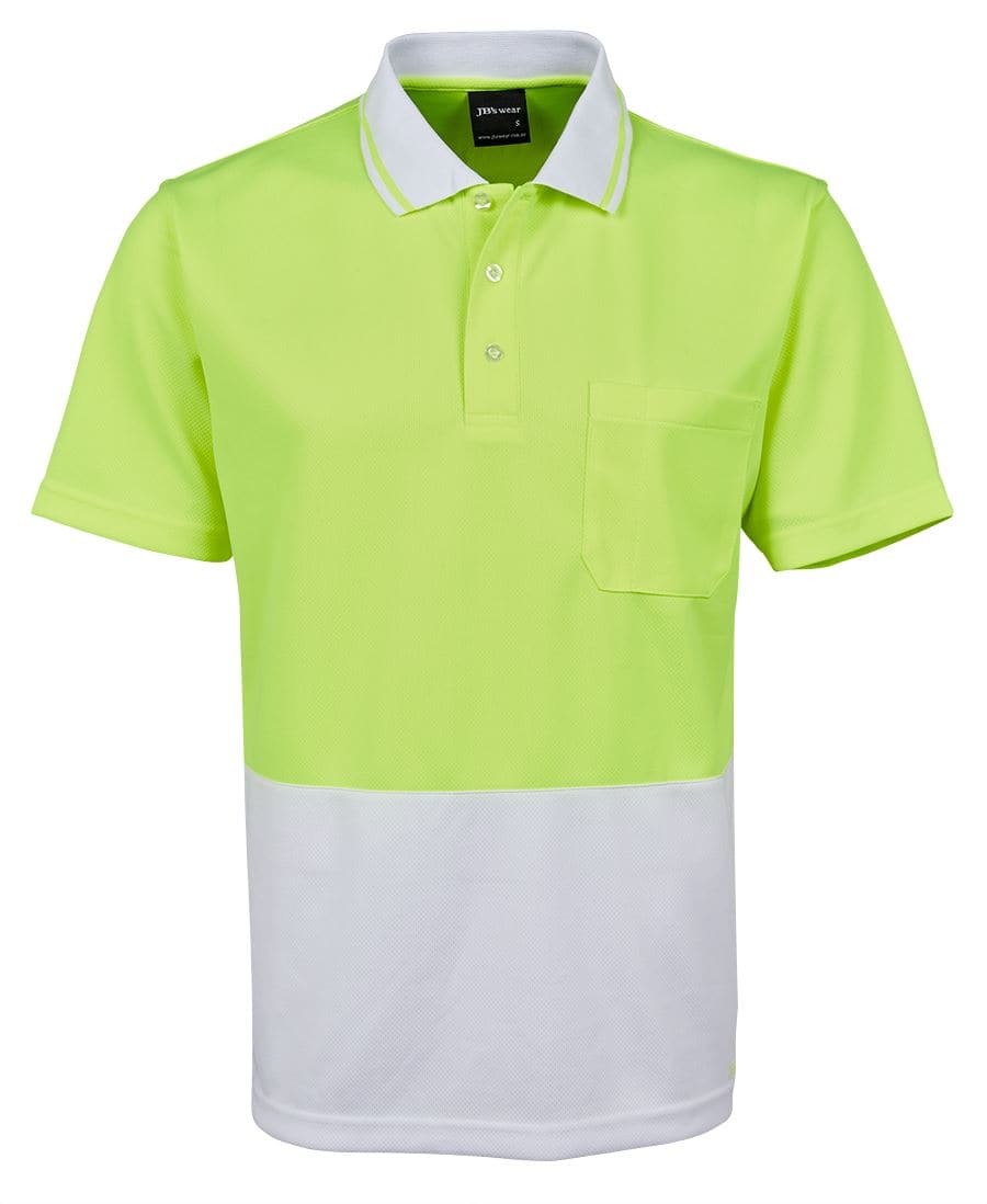 JB'S Workwear Adults Hi-Vis Non-Cuff Traditional Polo Shirt 6HVNC Metro Workwear.
