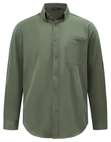 Benchmark Men's Smart Casual Cotton Blend Long Sleeve Shirt M7009L