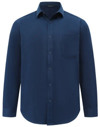 Benchmark Men's Smart Casual Cotton Blend Long Sleeve Shirt M7009L