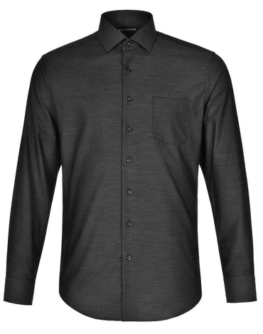 Mens Dot Jacquard Stretch Long Sleeve Ascot Shirt M7400L