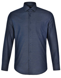 Mens Dot Jacquard Stretch Long Sleeve Ascot Shirt M7400L Metro Workwear.