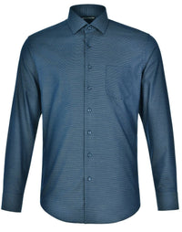 Mens Dot Jacquard Stretch Long Sleeve Ascot Shirt M7400L Metro Workwear.