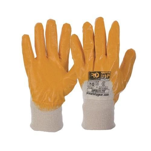 Pro Choice Super-lite Orange Nitrile 3/4 Dipped Glove X12 - NBR Metro Workwear.