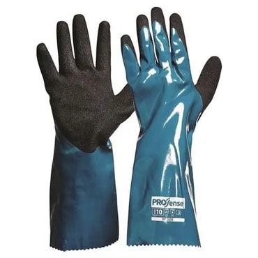 Pro Choice Prochem 35cm Green/black Nitrile Pu Glove X12 - NPUPC Metro Workwear.