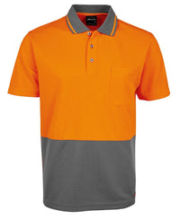JB'S Workwear Adults Hi-Vis Non-Cuff Traditional Polo Shirt 6HVNC Metro Workwear.