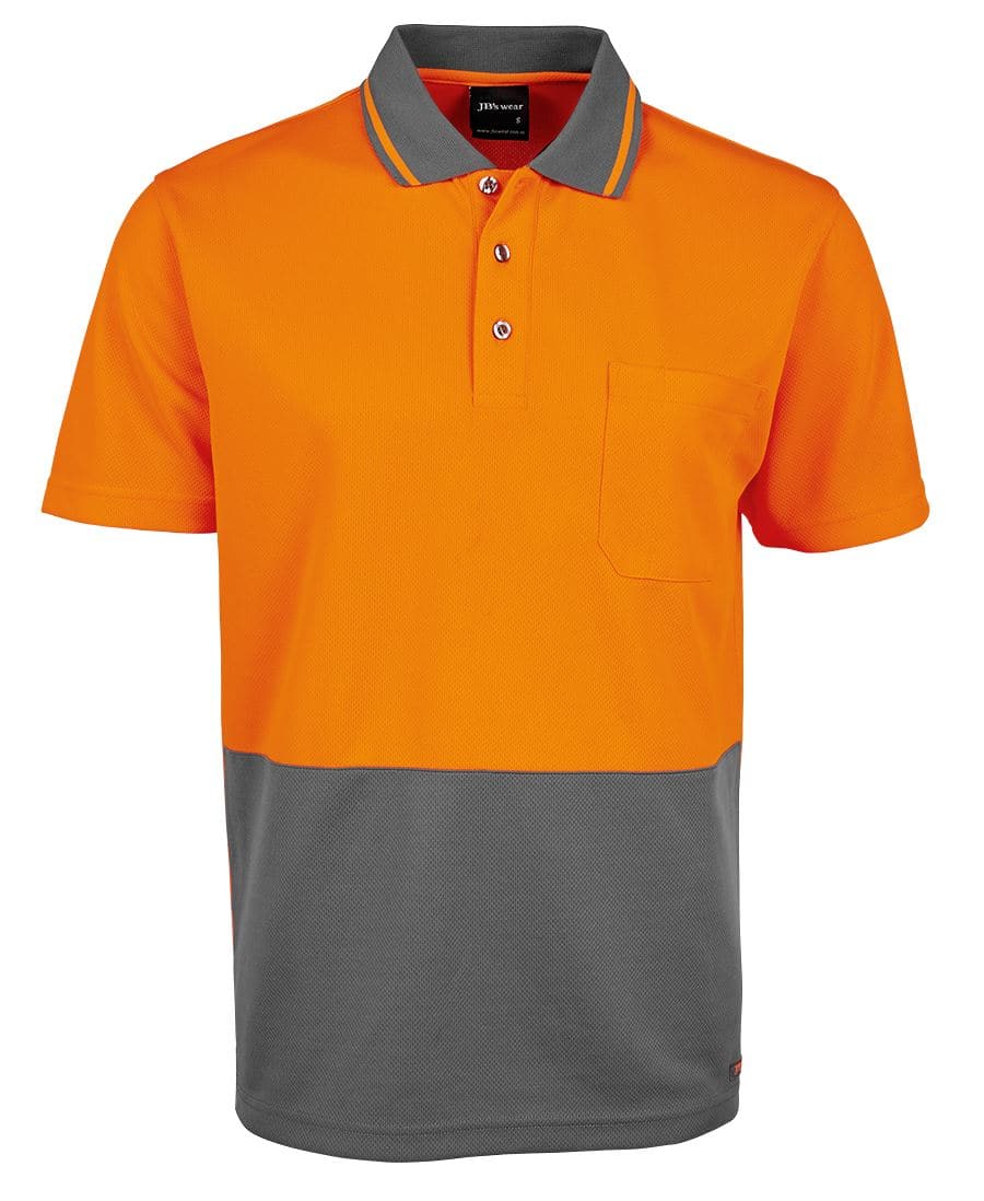 JB'S Workwear Adults Hi-Vis Non-Cuff Traditional Polo Shirt 6HVNC Metro Workwear.