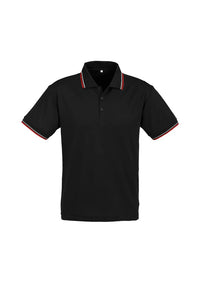 Biz Collection Men’s Cambridge Polo P227MS in Black/Red/White