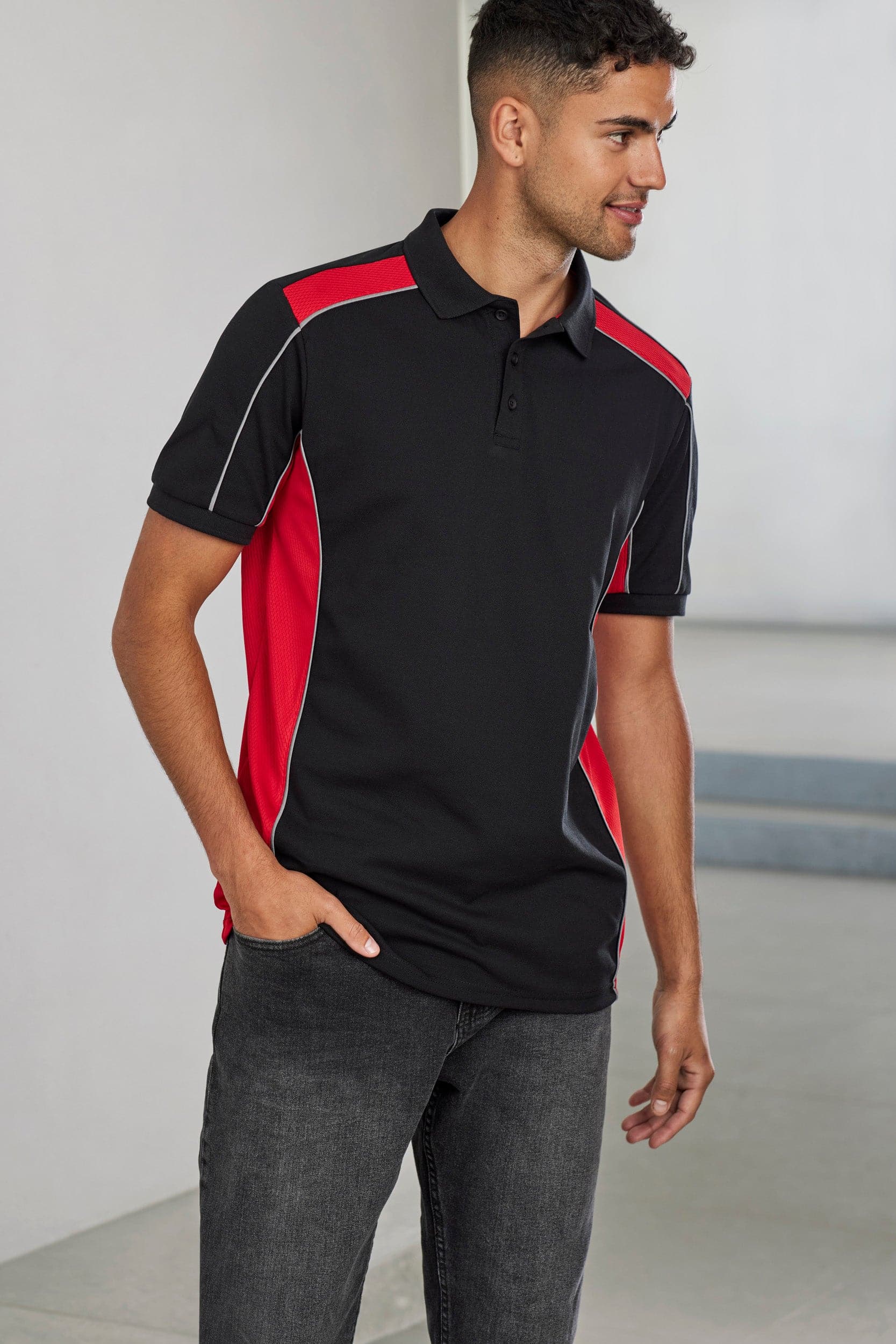 Biz Collection Unisex Grid Moto Polo Shirt P413US Metro Workwear.