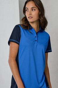 Biz Collection Womens Dart Contrast Polo Shirt P419LS Metro Workwear.