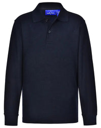 Kids Poly/Cotton Pique Long Sleeve Polo PS12K Winning Spirit
