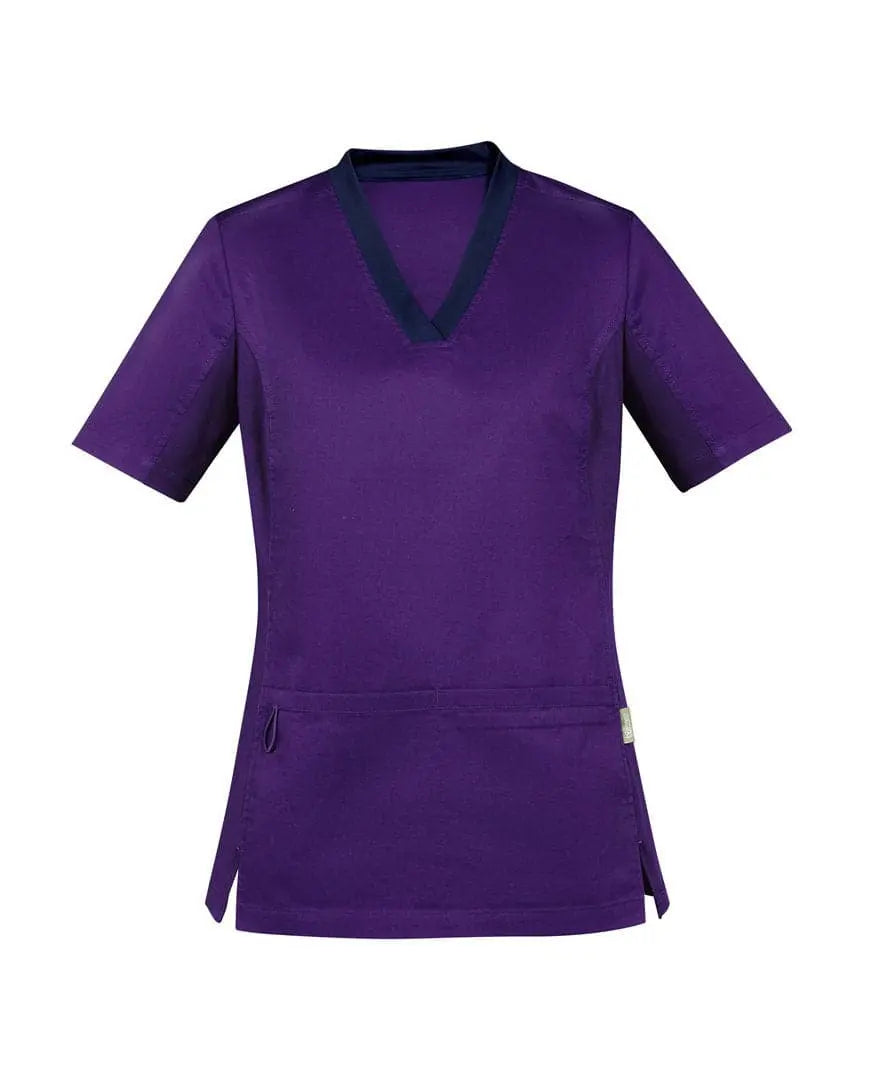 Biz Care Riley Womens V-Neck Scrub Top CST043LS Metro Workwear.