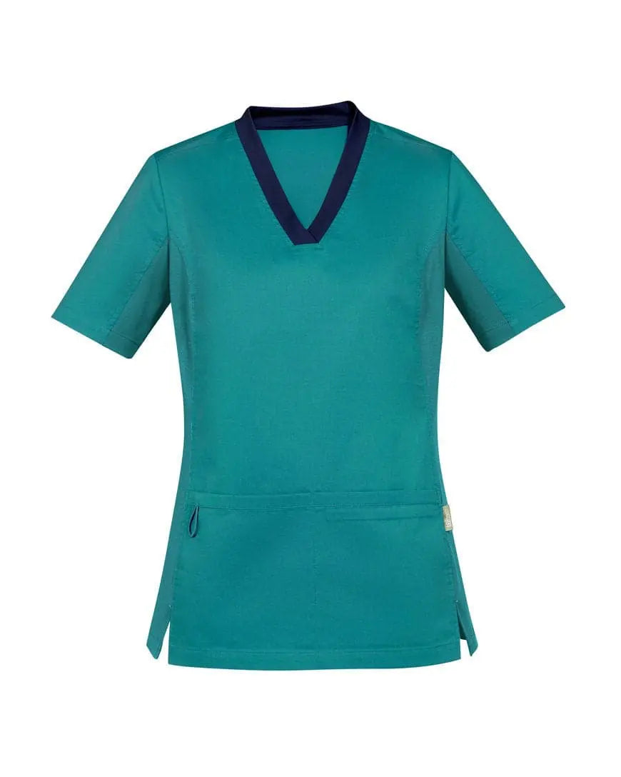 Biz Care Riley Womens V-Neck Scrub Top CST043LS Metro Workwear.