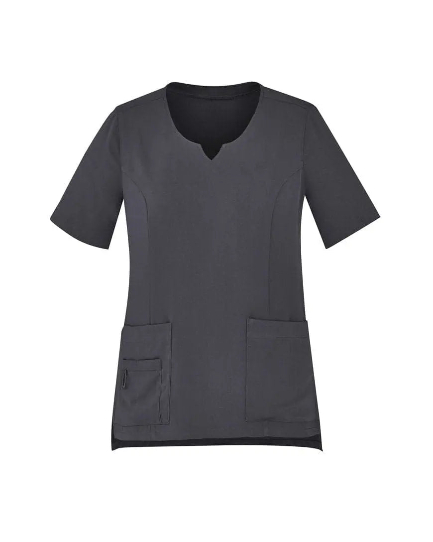 Biz Care Womens  Avery Tailored Fit Round Neck Scrub Top CST942LS Metro Workwear.