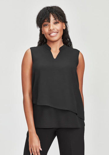 Biz Collection Seville Womens Sleeveless Layered Blouse RB260LN Metro Workwear.