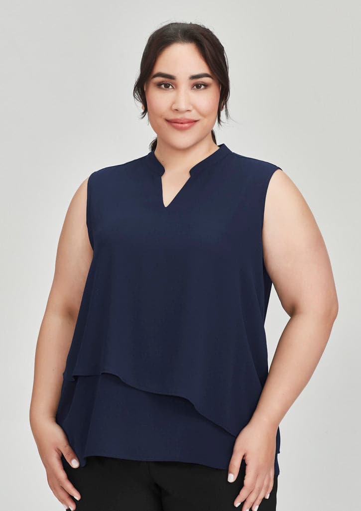 Biz Collection Seville Womens Sleeveless Layered Blouse RB260LN Metro Workwear.