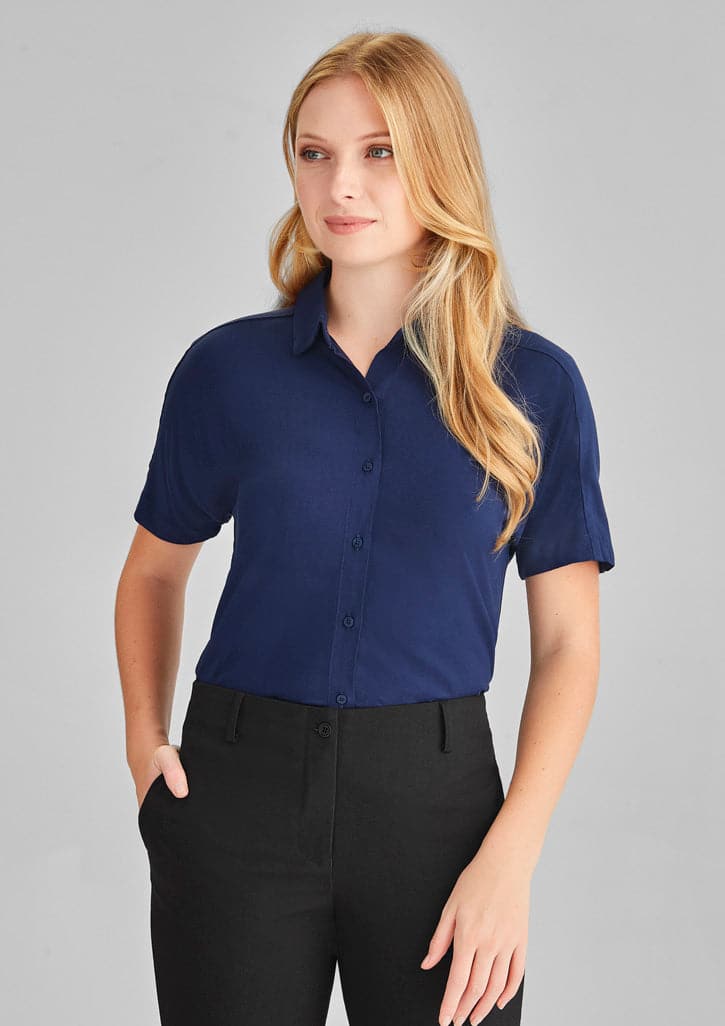 Biz Collection Dahlia Short Sleeve Blouse RB365L Metro Workwear.