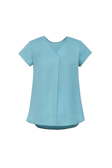 Biz Corporate's Kayla V-Neck Pleat Blouse RB967LS Metro Workwear.