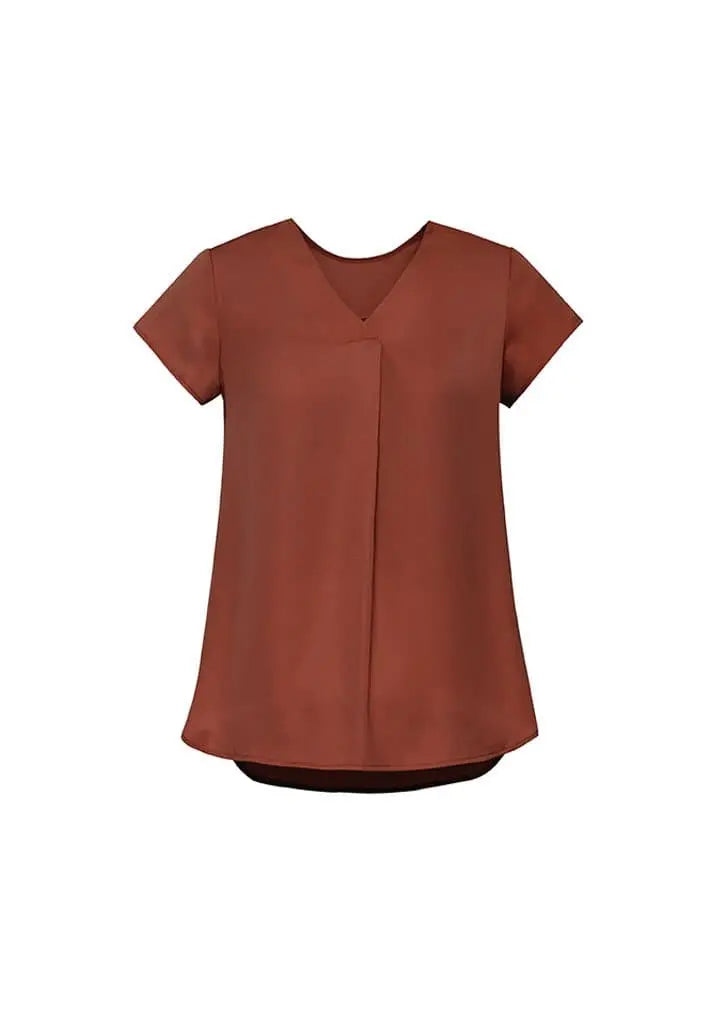 Biz Corporate's Kayla V-Neck Pleat Blouse RB967LS Metro Workwear.