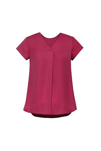 Biz Corporate's Kayla V-Neck Pleat Blouse RB967LS Metro Workwear.