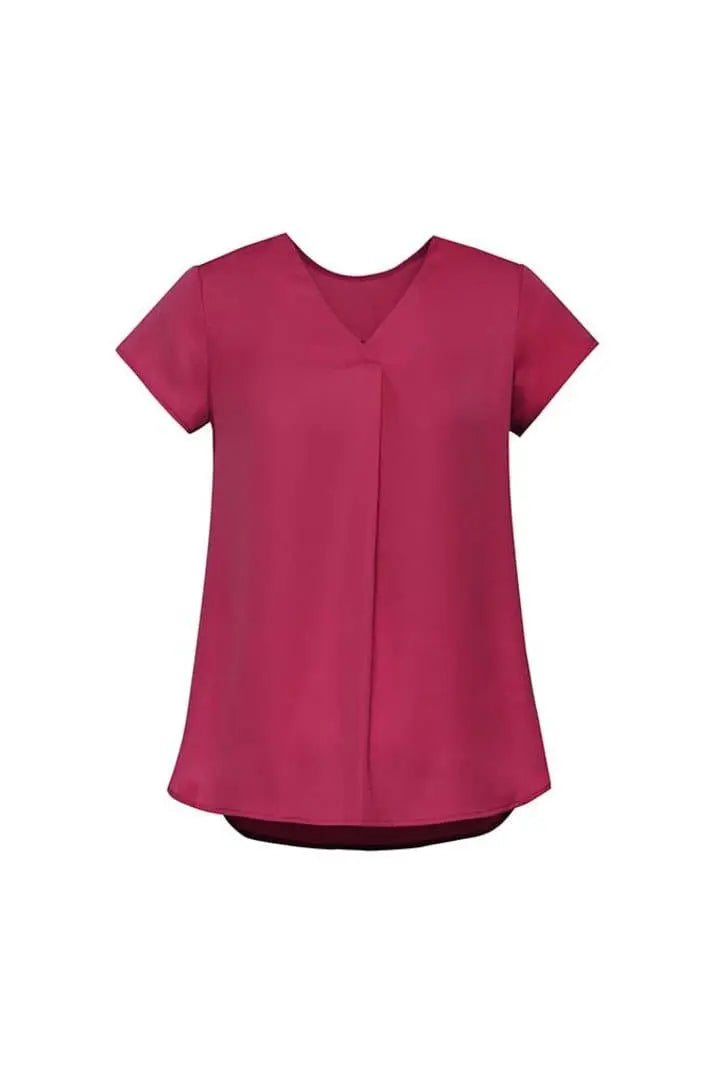 Biz Corporate's Kayla V-Neck Pleat Blouse RB967LS Metro Workwear.
