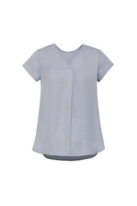 Biz Corporate's Kayla V-Neck Pleat Blouse RB967LS Metro Workwear.