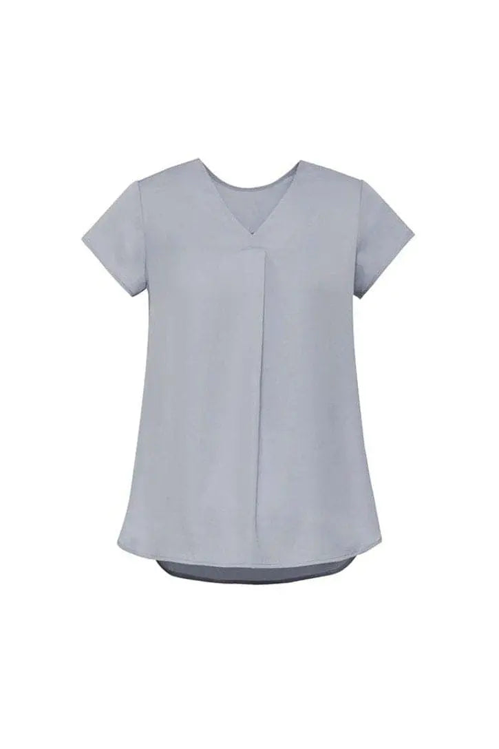Biz Corporate's Kayla V-Neck Pleat Blouse RB967LS Metro Workwear.