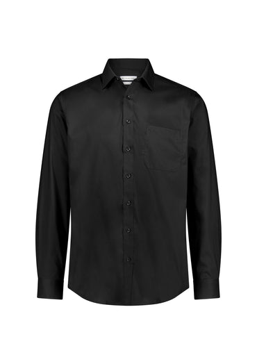 Biz Collection Men’s Fitzroy Classic Fit Long Sleeve Shirt S624M Black / XS