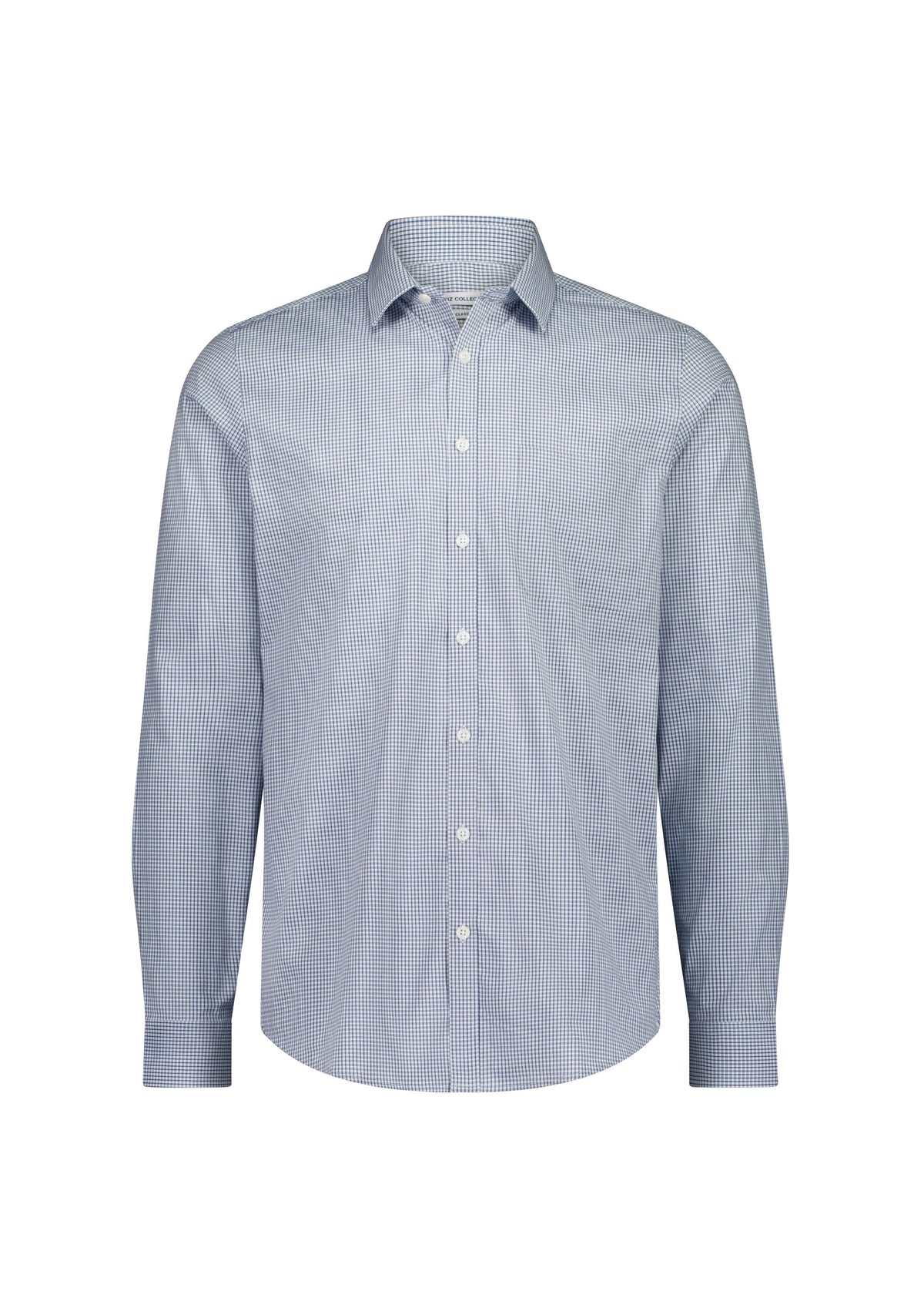 Biz Collection Men’s Fitzroy Classic Fit Long Sleeve Shirt S624M White/Navy Check / XS