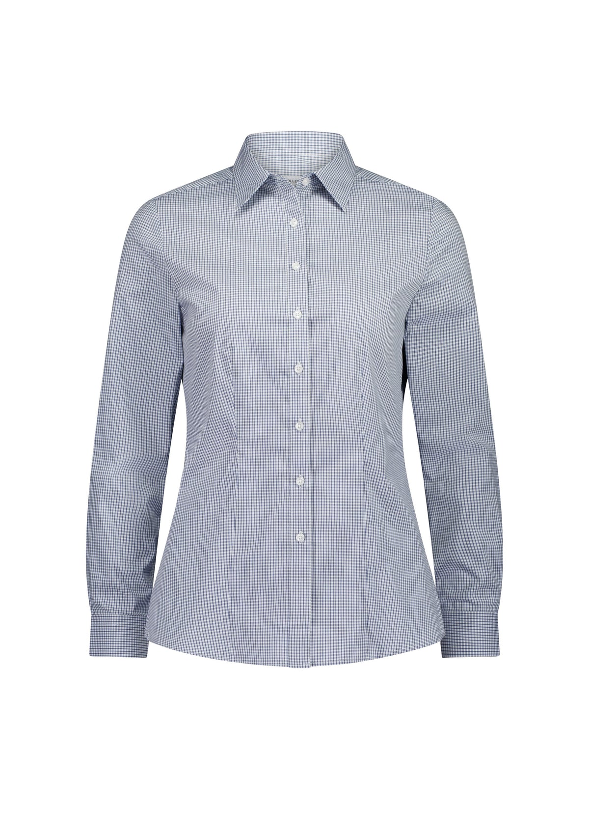Biz Collection Women’s Fitzroy Long Sleeve Shirt S624W White/Navy Check / 6