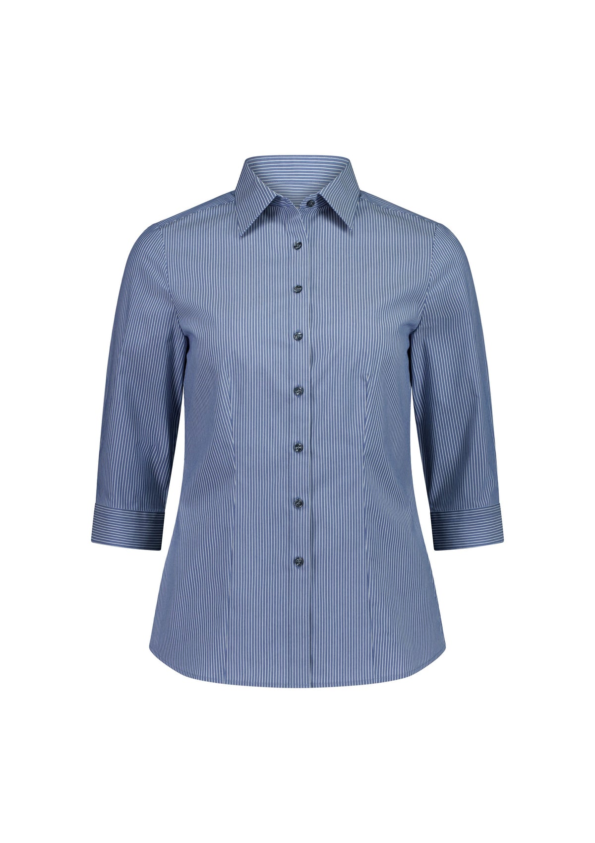 Biz Collection Women’s Fitzroy 3/4 Sleeve Shirt S636W French Blue/White Stripe / 6
