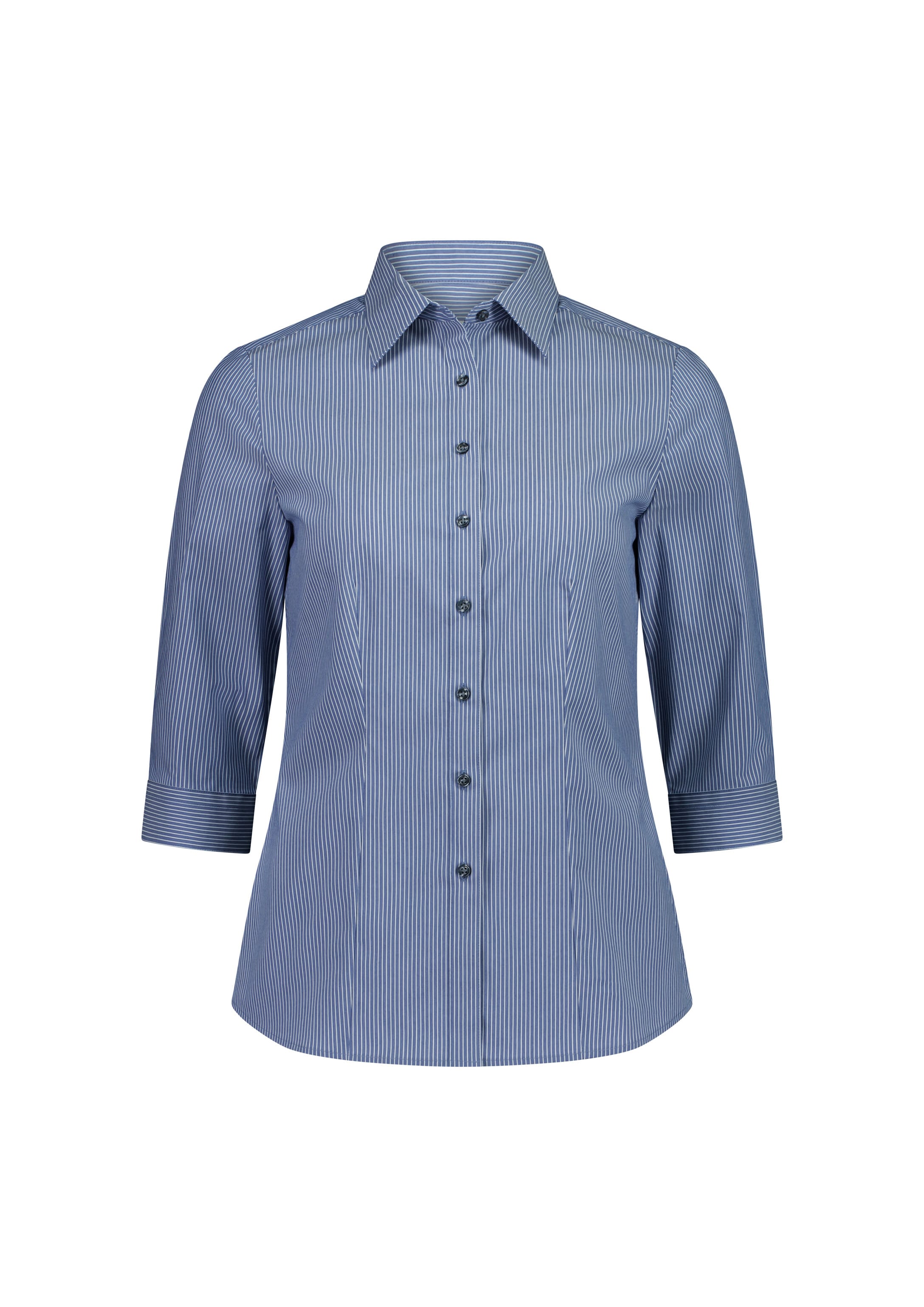 Biz Collection Women’s Fitzroy 3/4 Sleeve Shirt S636W French Blue/White Stripe / 6
