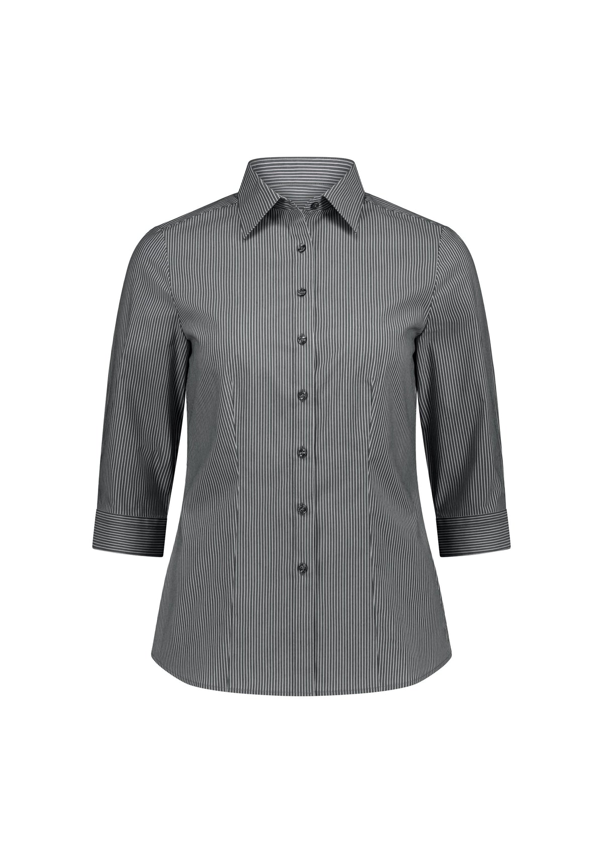 Biz Collection Women’s Fitzroy 3/4 Sleeve Shirt S636W Slate/White Stripe / 6
