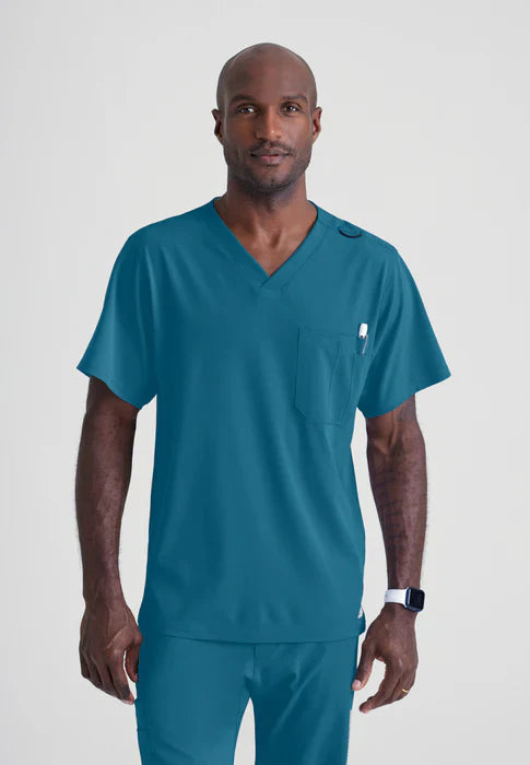 Skechers by Barco Men's Structure V-Neck Scrub Top SK0112  