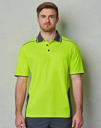 Unisex Hi-Vis Bamboo Charcoal Vented Short Sleeve Polo SW79