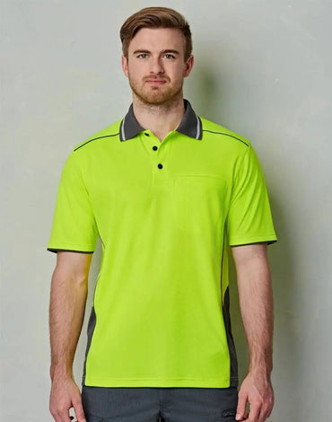 Unisex Hi-Vis Bamboo Charcoal Vented Short Sleeve Polo SW79