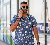 Softies Unisex Dog & Bone Scrubs Top DNBT01  Simply Scrubs Australia