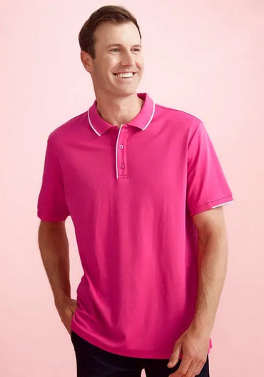 Biz Care Men's Pink Short Sleeve Polo Shirt CST313MS Metro Workwear.